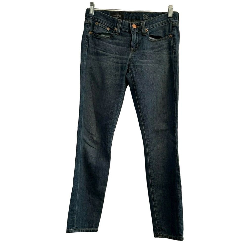 J Crew 8" Toothpick Jeans Women's Size 26 Ankle Denim